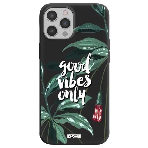 Tropical Vibes Green Apple iPhone 12 pro Silicone black Case