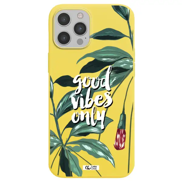 Tropical Vibes Green Apple iPhone 12 pro Silicone canary yellow Case