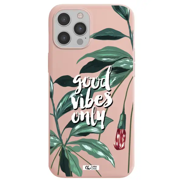 Tropical Vibes Green Apple iPhone 12 pro Silicone pastel pink Case