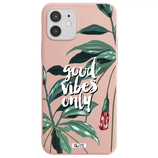 Tropical Vibes Green Apple iPhone 12 Silicone pastel pink Case