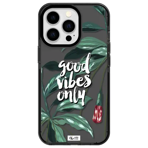 Tropical Vibes Green Apple iPhone 13 Pro impact Smoke Black Case