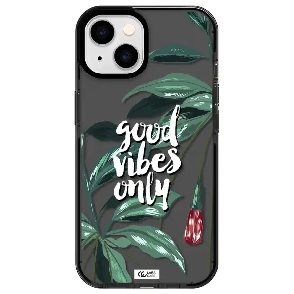 Tropical Vibes Green Apple iPhone 14 impact Smoke Black Case
