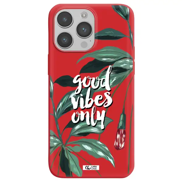 Tropical Vibes Green Apple iPhone 14 pro max Silicone Imperial Red Case
