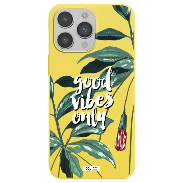 Tropical Vibes Green Apple iPhone 14 pro Silicone canary yellow Case