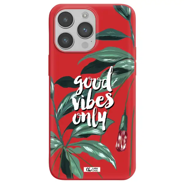 Tropical Vibes Green Apple iPhone 14 pro Silicone Imperial Red Case