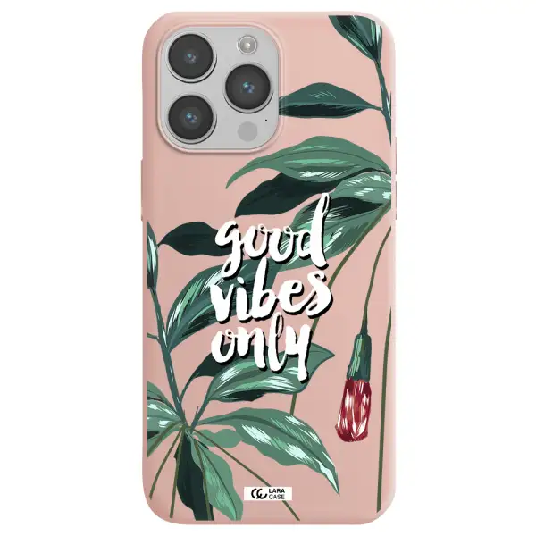 Tropical Vibes Green Apple iPhone 14 pro Silicone pastel pink Case