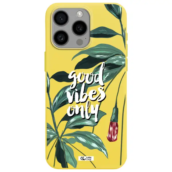 Tropical Vibes Green Apple Iphone 15 Pro max Silicone canary yellow Case
