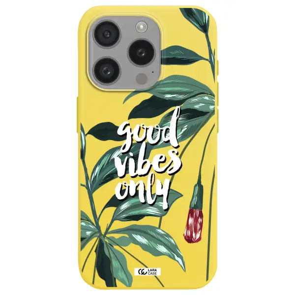 Tropical Vibes Green Apple Iphone 15 Pro Silicone Canary Yellow Case