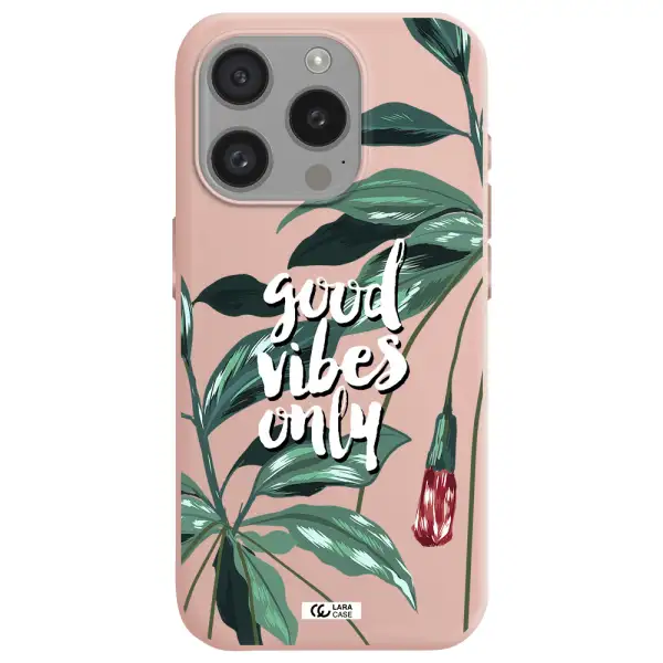 Tropical Vibes Green Apple Iphone 15 Pro Silicone Pastel Pink Case