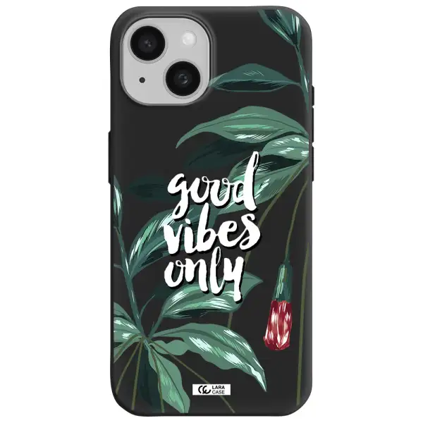 Tropical Vibes Green Apple iPhone 15 Silicone black Case