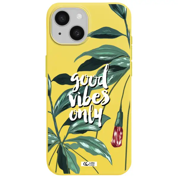 Tropical Vibes Green Apple iPhone 15 Silicone canary yellow Case