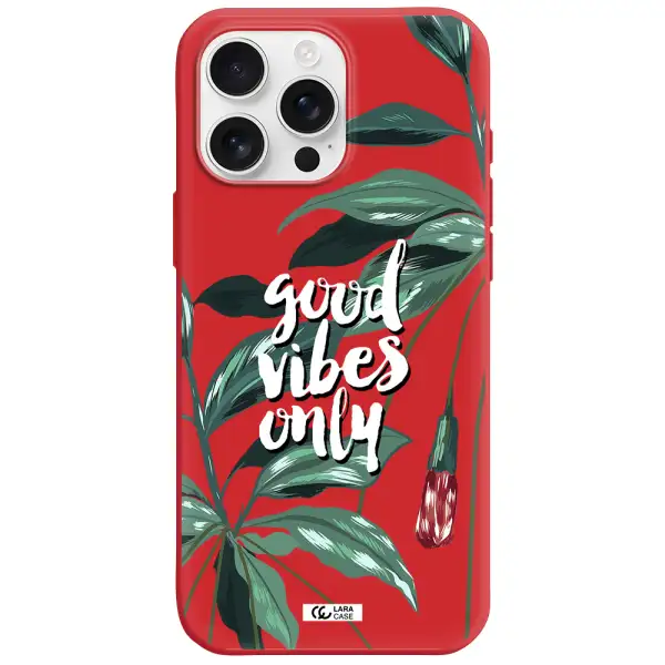 Tropical Vibes Green Apple Iphone 16 Pro Max Silicone Imperial Red Case