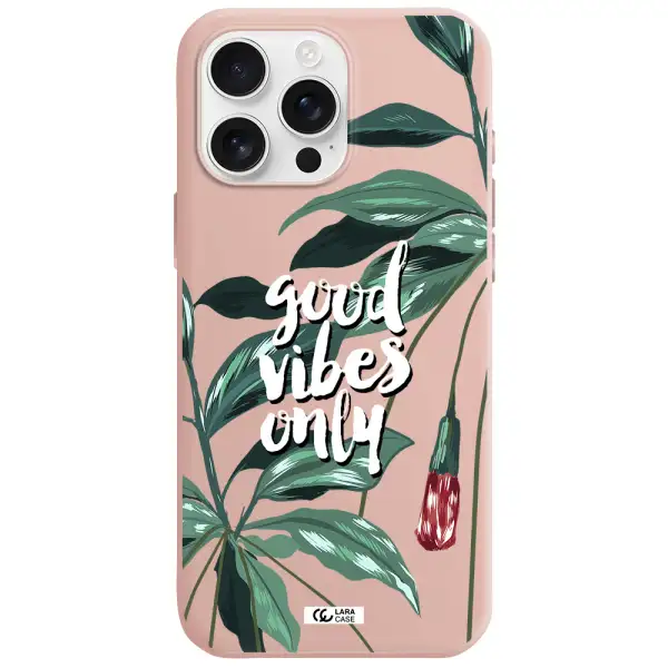 Tropical Vibes Green Apple Iphone 16 Pro Max Silicone Pastel Pink Case