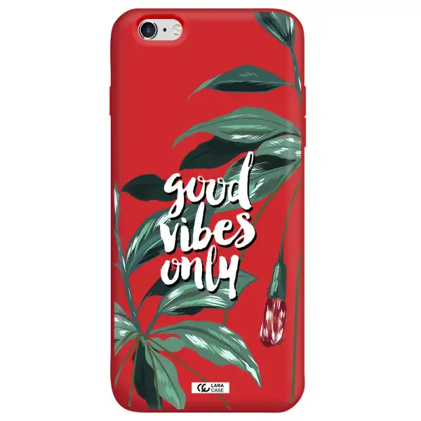 Tropical Vibes Green Apple iPhone 6 plus Silicone Imperial Red Case