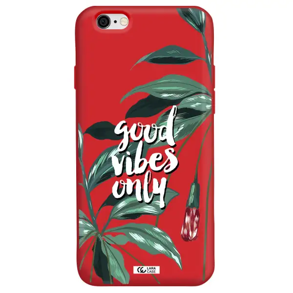 Tropical Vibes Green Apple iPhone 6 Silicone Imperial Red Case