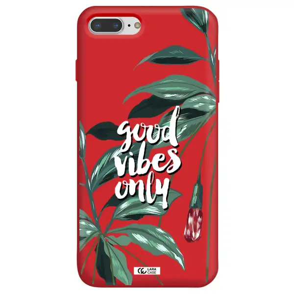 Tropical Vibes Green Apple iPhone 7 plus Silicone Imperial Red Case