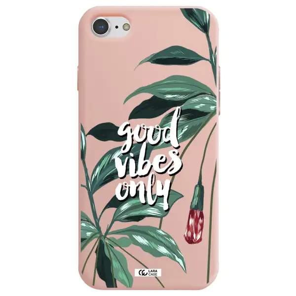Tropical Vibes Green Apple iPhone 7 Silicone pastel pink Case