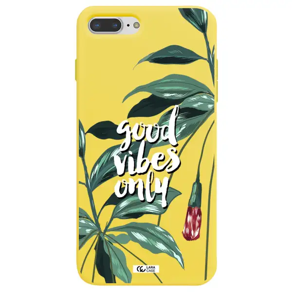 Tropical Vibes Green Apple iPhone 8 plus Silicone canary yellow Case