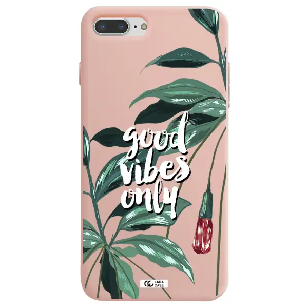 Tropical Vibes Green Apple iPhone 8 plus Silicone pastel pink Case