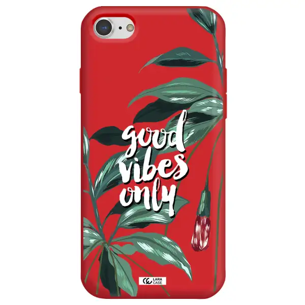 Tropical Vibes Green Apple iPhone 8 Silicone Imperial Red Case