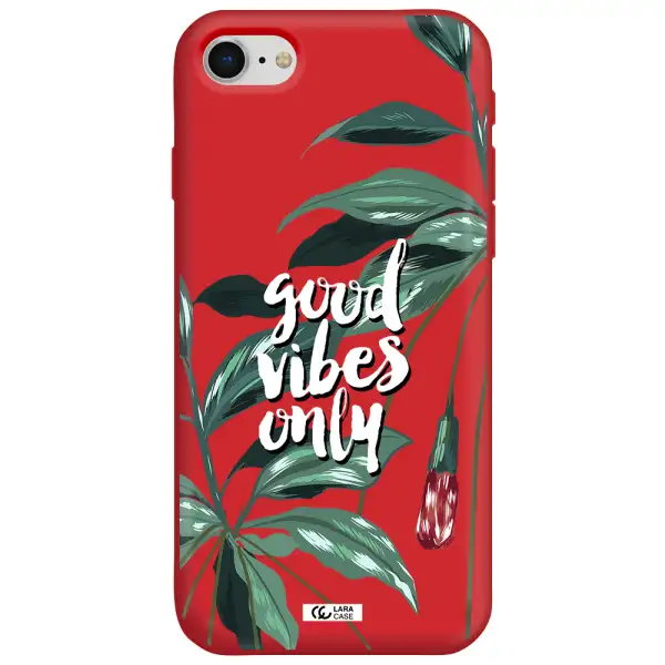 Tropical Vibes Green Apple iPhone se 2020 Silicone Imperial Red Case