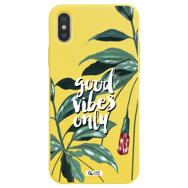 Tropical Vibes Green Apple iPhone X Silicone canary yellow Case