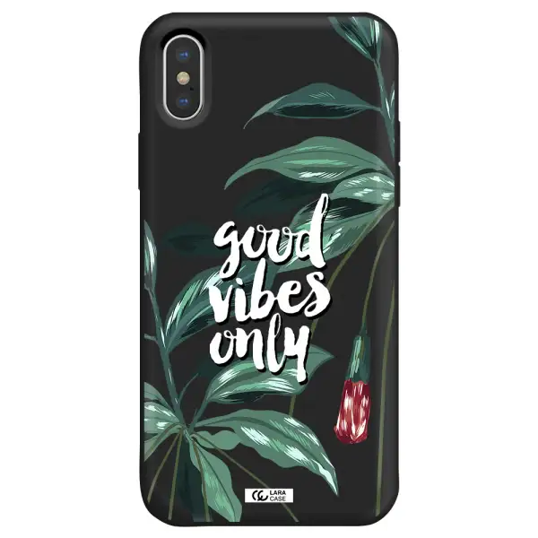 Tropical Vibes Green Apple iPhone XS max Silicone black Case