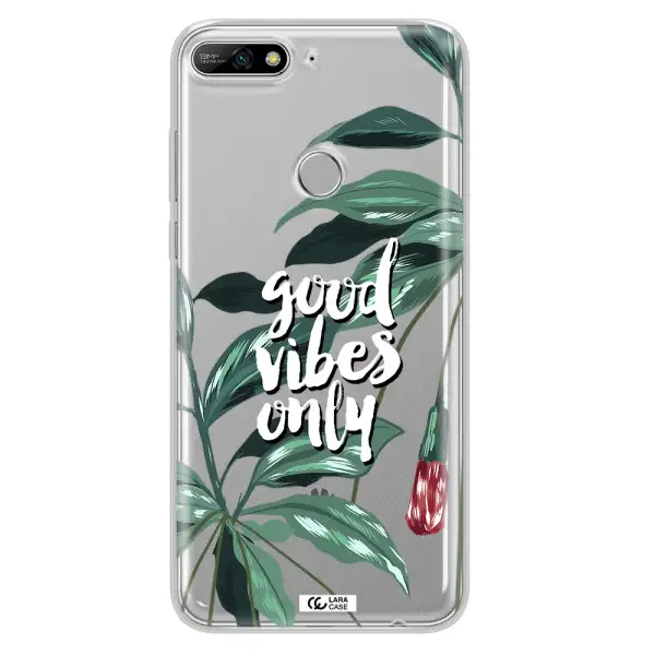 Tropical Vibes Green Huawei Y7 2018 Clear TPU Case