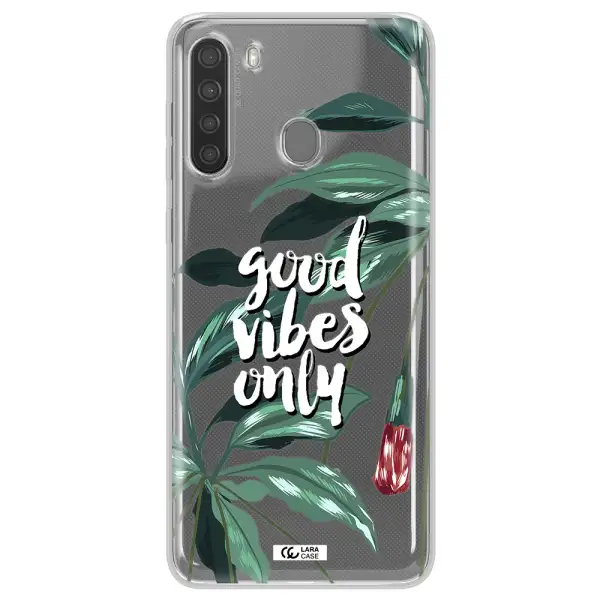Tropical Vibes Green Samsung A21 Clear TPU Case