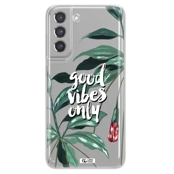Tropical Vibes Green Samsung A21 Fe Clear TPU Case