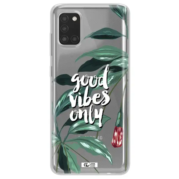 Tropical Vibes Green Samsung A31 Clear TPU Case