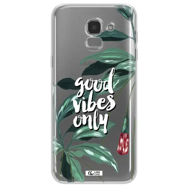 Tropical Vibes Green Samsung J6 Clear TPU Case