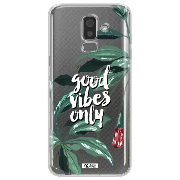 Tropical Vibes Green Samsung J8 Clear TPU Case