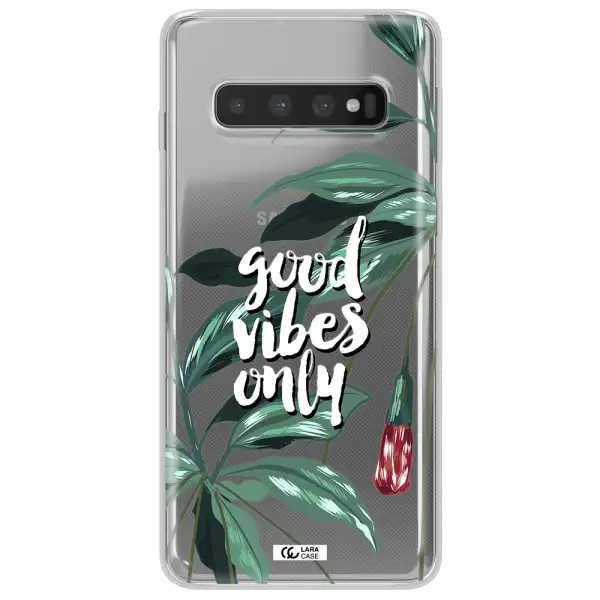 Tropical Vibes Green Samsung S10 Plus Clear TPU Case