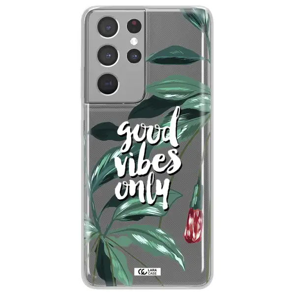 Tropical Vibes Green Samsung S21 Ultra Clear TPU Case