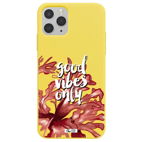 Tropical Vibes Red Apple iPhone 11 pro max Silicone canary yellow Case