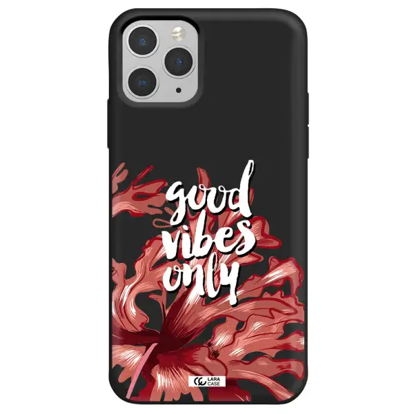 Tropical Vibes Red Apple iPhone 11 pro Silicone black Case