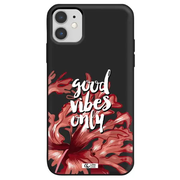 Tropical Vibes Red Apple iPhone 11 Silicone black Case