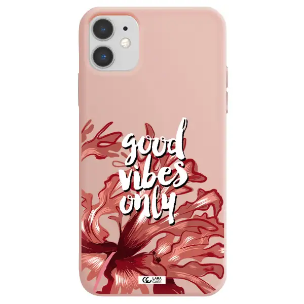 Tropical Vibes Red Apple iPhone 11 Silicone pastel pink Case