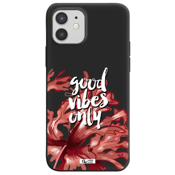 Tropical Vibes Red Apple iPhone 12 mini Silicone black Case