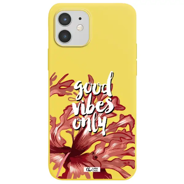 Tropical Vibes Red Apple iPhone 12 mini Silicone canary yellow Case