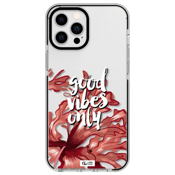 Tropical Vibes Red Apple iPhone 12 pro max impact black border Case