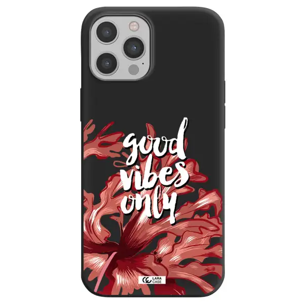 Tropical Vibes Red Apple iPhone 12 pro max Silicone black Case