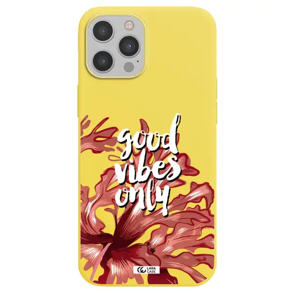 Tropical Vibes Red Apple iPhone 12 pro Silicone canary yellow Case