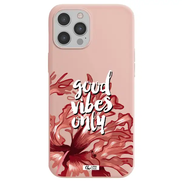 Tropical Vibes Red Apple iPhone 12 pro Silicone pastel pink Case