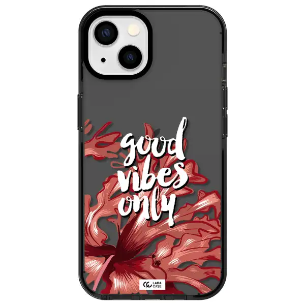 Tropical Vibes Red Apple iPhone 13 impact Smoke Black Case