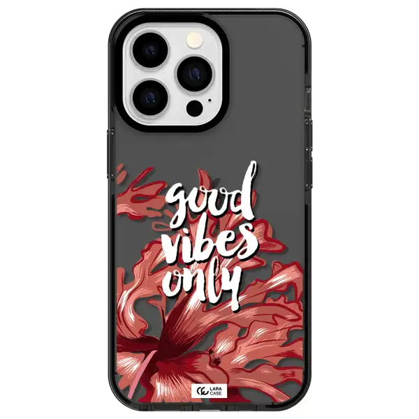 Tropical Vibes Red Apple iPhone 13 Pro impact Smoke Black Case