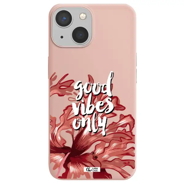 Tropical Vibes Red Apple iPhone 13 Silicone pastel pink Case