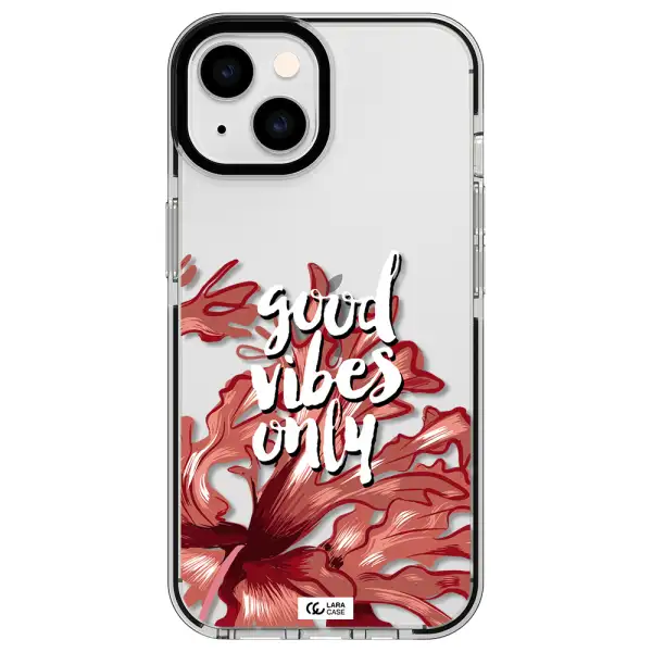 Tropical Vibes Red Apple iPhone 14 impact black border Case