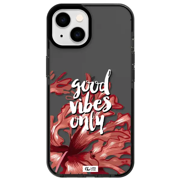 Tropical Vibes Red Apple iPhone 14 impact Smoke Black Case